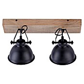 LeuchtenDirekt Samia Regleta (2 x 40 W, Color: Negro, L x An x Al: 44 x 22 x 22 cm)