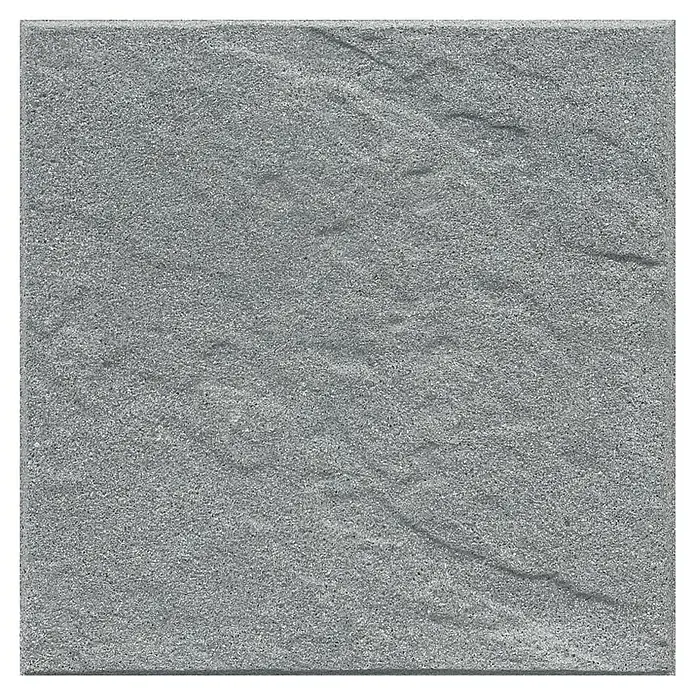 Terrassenplatte Rustica - 40 x 40 x 4 cm, Titanio, Beton - Graue Fliesen mit unebener Textur und subtilen Schattierungen, ideal für moderne Innenräume.