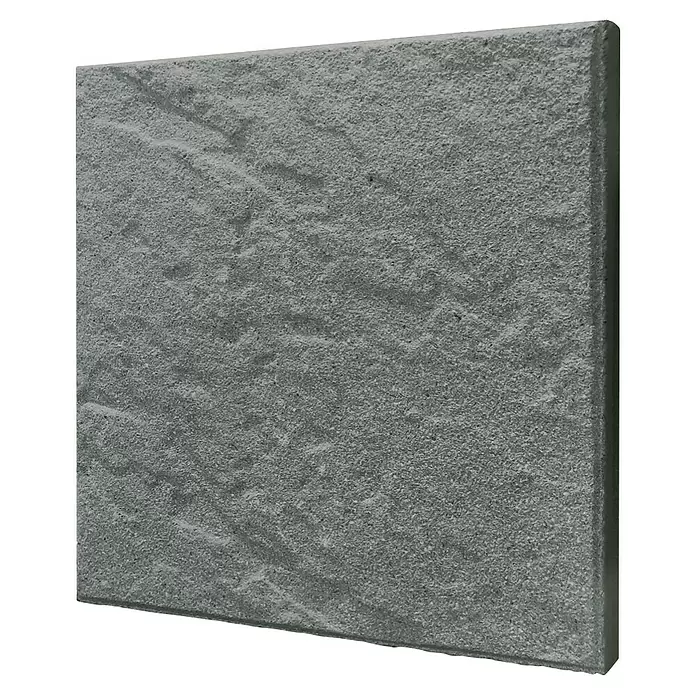 Terrassenplatte Rustica - 40 x 40 x 4 cm, Titanio, Beton - Graue, texturierte Betonplatte für Außenpflasterung oder Verkleidung.