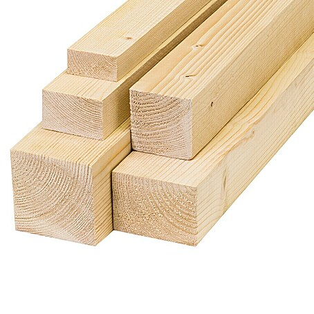 Konstruktionsholz (L x B x S: 3 m x 7,8 cm x 4,8 cm, Fichte, Sägerau)