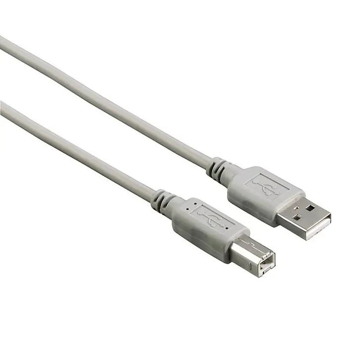 Hama USB-Kabel 00200901 USB 2.0 300 m - 3 m, Grau - Graues USB-A-zu-B-Druckerkabel zum Verbinden von Geräten.
