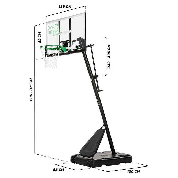 Salta Basketballkorb Guard (Schwarz, Höhe: 371 cm) | BAUHAUS