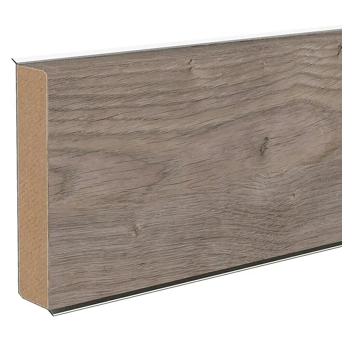 Sockelleiste XL Regine - 250 cm x 18 mm x 60 mm, MDF/HDF - Ein stilvolles Sockelleistenprofil in Holzoptik, perfekt für jeden Raum und jedes Dekor, für einen sauberen Übergang zwischen Wand und Boden.