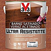 V33 Barniz para madera Satinado Ultra Resistente (Sapelly, Satinado, 2,5 l)