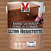 V33 Barniz para madera Satinado Ultra Resistente (Wengué, Satinado, 250 ml)