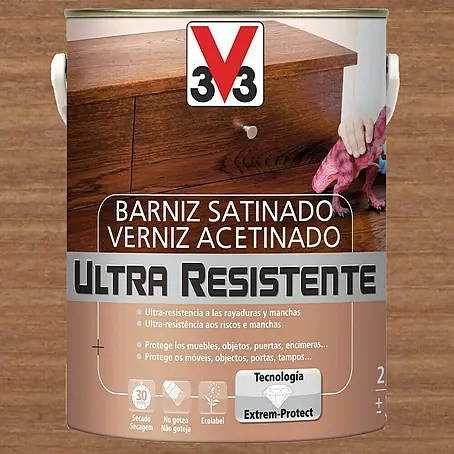 V33  Barniz para madera Satinado Ultra Resistente
