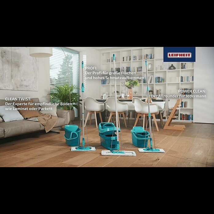 Leifheit Cubo POWER CLEAN M, Cubo Rectangular De Gran Calidad