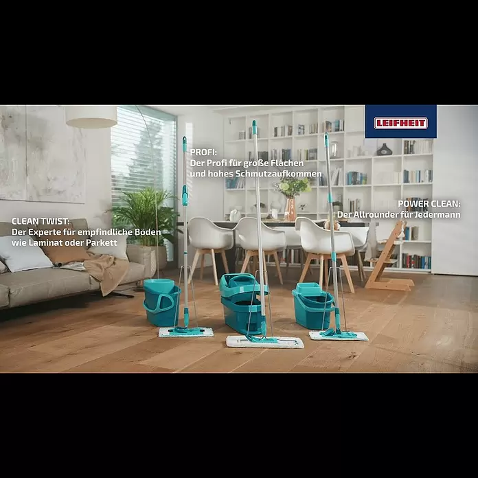 Leifheit Bodenwischer Profi XL micro duo mit Aluminiumstiel - 42 cm, 75 % Polyester, 25 % Polyamid - Vergleich Leifheit Wischsysteme