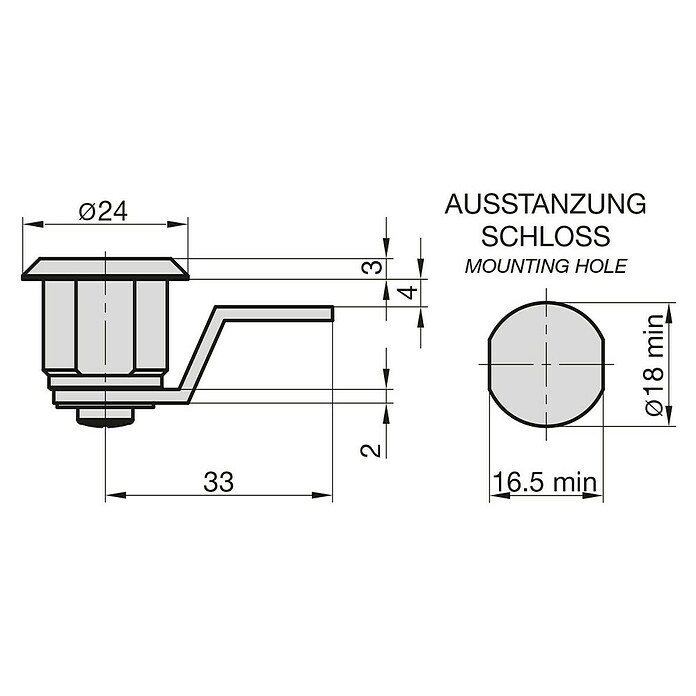 Basi Universalzylinder HS 354 (Passend für: Basi Briefkästen) | BAUHAUS