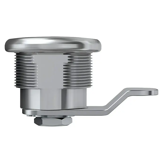 Basi Universalzylinder HS 322 - Passend für: Ju - Dieses Bild zeigt ein Kammerriegelschloss aus Metall mit Gewinde und einem seitlichen Hebel. Es ist für viele Sicherheitsanwendungen geeignet.