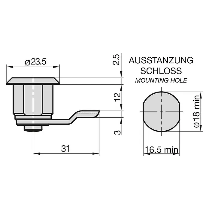 Basi Universalzylinder HS 340Passend für: Basi Briefkästen
