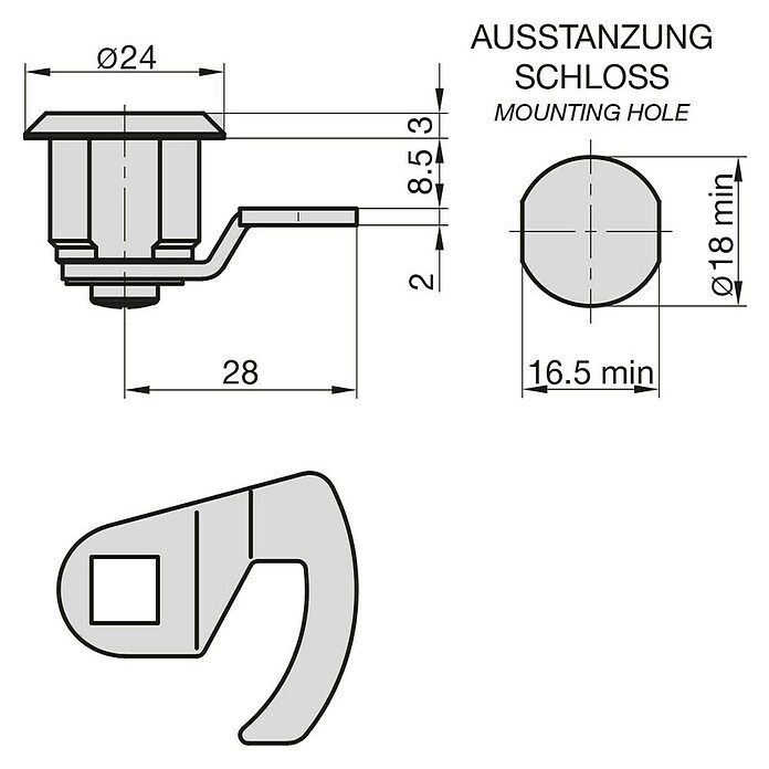 Basi Universalzylinder HS 356 (Passend für: Basi Briefkästen) | BAUHAUS