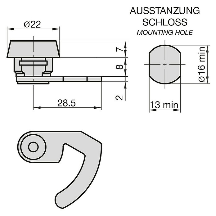 Basi Universalzylinder HS 358 (Passend für: Basi Geldkassetten) | BAUHAUS