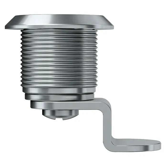 Basi Universalzylinder HS 334 - Passend für: Basi Schlüsselschränke - Detailaufnahme eines Drehriegelverschlusses mit L-förmigem Betätigungselement, ideal für industrielle Anwendungen und sichere Verriegelungen.