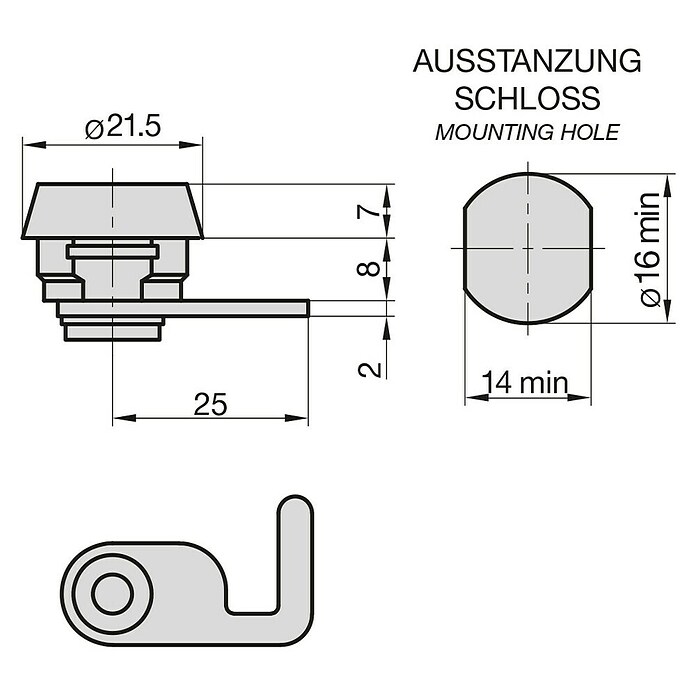 Basi Universalzylinder HS 336 (Passend für: Basi Geldkassetten) | BAUHAUS