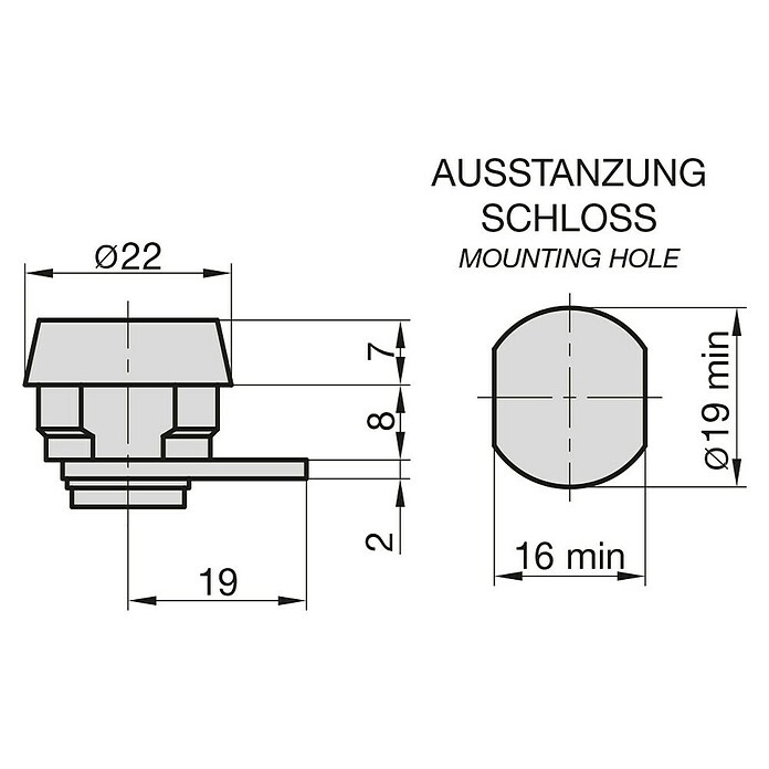 Basi Universalzylinder HS 338 (Passend für: Basi Notschlüsselkästen) | BAUHAUS