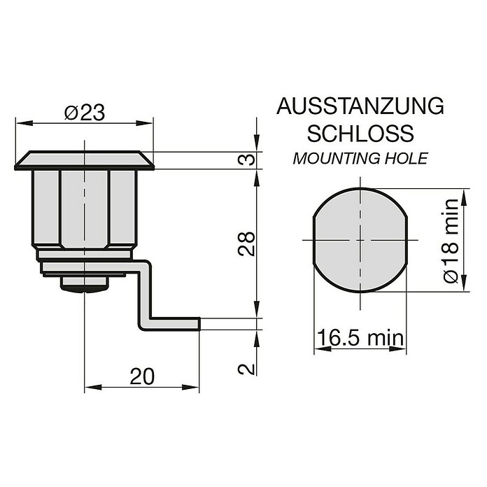 Basi Universalzylinder HS 334 (Passend für: Basi Schlüsselschränke) | BAUHAUS