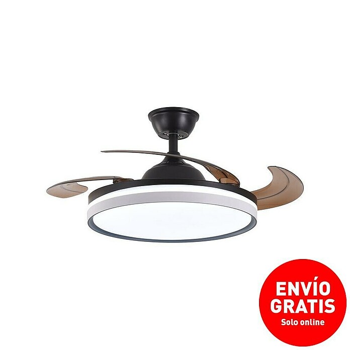 Led Hispania Ventilador de techo Rinia (Negro, 106 cm, 35 W) | BAUHAUS