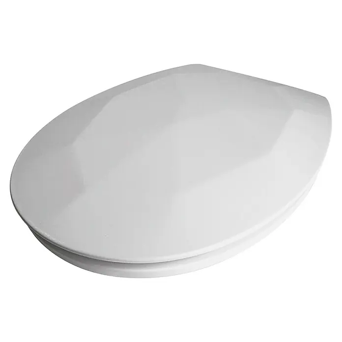 Poseidon Tapa de WC Brillant - Madera, Blanco, Con caída amortiguada - Elegante asiento de inodoro blanco con un diseño facetado moderno para cualquier baño. Comodidad y estilo unidos en un solo producto.