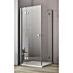 GEO Hit Eckdusche (90 x 90 x 200 cm, Unbeschichtet, Stärke: 6 mm, Silber)