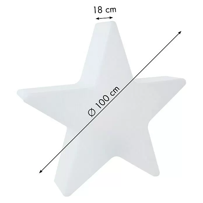 8 Seasons Design Shining LED-Solar-Weihnachtsleuchte Star - Weiß, Durchmesser: 100 cm - Detailaufnahme