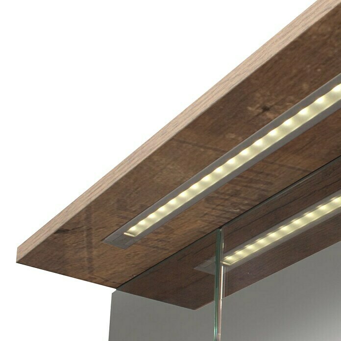 Schildmeyer LED-Spiegelschrank 700.1 Profil 1 (70,5 x 72,5 cm, Mit  Beleuchtung, Spanplatte, Wotaneiche) | BAUHAUS
