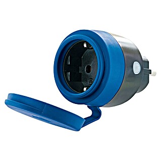 Schwaiger Smart-Steckdose Außen (IP44, Blau, Schwarz, 3.680 W)