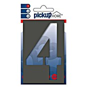 Pickup 3D Home Huisnummer (Hoogte: 10 cm, Motief: 4, Grijs, Kunststof, Zelfklevend)