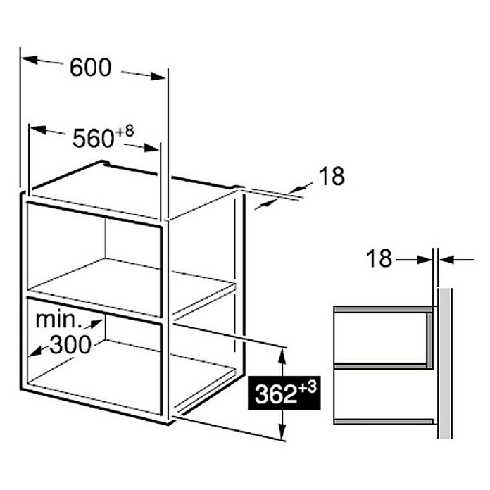 Midea Microondas empotrado MBMTG820H-X (Potencia máx.: 1.000 W, 20 l, Negro/Inox) | BAUHAUS