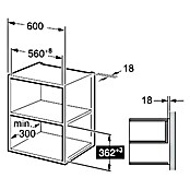 Midea Microondas empotrado MBMTG820H-X (Potencia máx.: 1.000 W, 20 l, Negro/Inox) | BAUHAUS