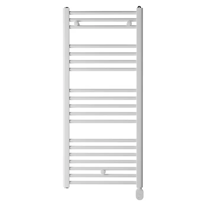 Rointe Radiador toallero eléctrico Elba Oval Wifi - An x Al: 50 x 112 cm, 500 W, Blanco, WiFi - Toallero eléctrico blanco con barras calefactoras horizontales.