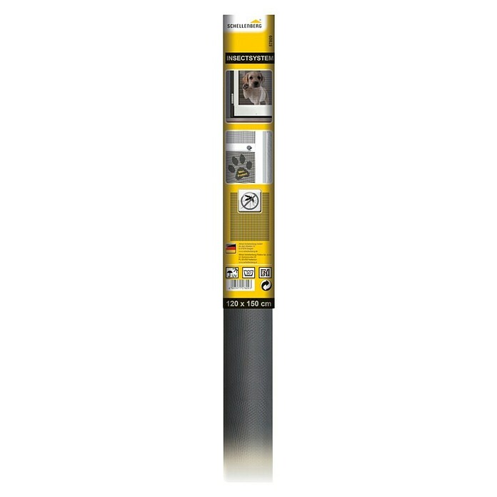 Schellenberg Rollo de fibra de vidrio Max Protect (An x Al: 120 x 150 cm, Color red: Antracita, Específico para: Mascotas) | BAUHAUS