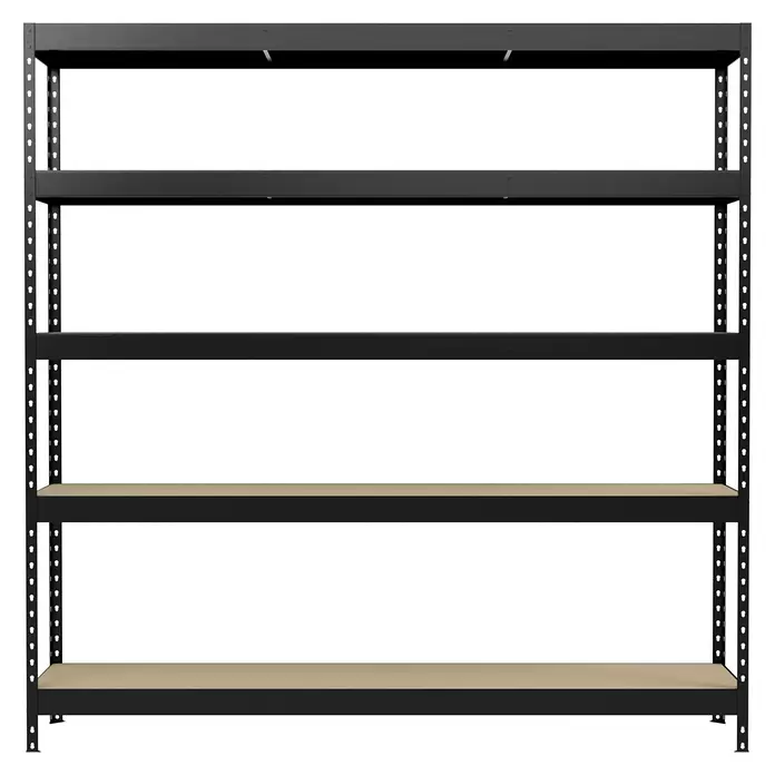 Regalux Schwerlastregal - H x B x T: 180 x 180 x 40 cm, Traglast pro Boden: 265 kg, Anzahl Böden: 5 Stk., Stecken, Anthrazitgrau