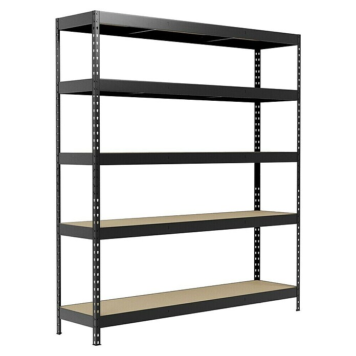 Regalux Regal za velike obremenitve  (V x Š x G: 180 x 160 x 40 cm, Nosilnost na polico: 265 kg, Število polic: 5 kos, Priklop, Antracit) | 1230 - Metallregale | AAFA - Regale | AAF - Regalsysteme | AA - Eisenwaren | A - Eisenwaren | BAUHAUS