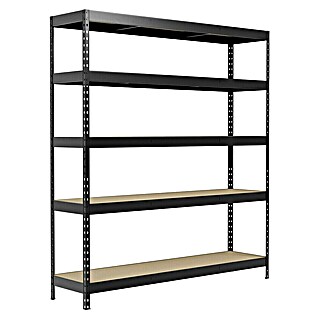 Regalux Regal za velike obremenitve (V x Š x G: 180 x 160 x 40 cm, Nosilnost na polico: 265 kg, Število polic: 5 kos, Priklop, Antracit)