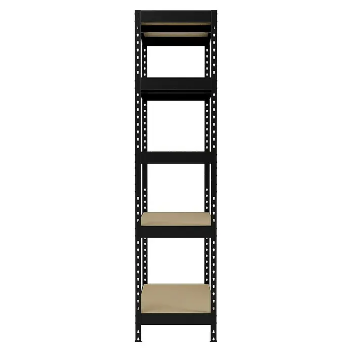 Regalux Schwerlastregal - H x B x T: 180 x 90 x 40 cm, Traglast pro Boden: 210 kg, Anzahl Böden: 5 Stk., Stecken, Anthrazitgrau - Schwarzes Regal mit fünf Ebenen. Das Regal ist ideal für die Aufbewahrung von Gegenständen in Garagen, Kellern und Lagerräumen.