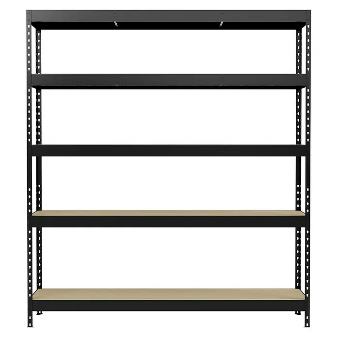 Regalux Schwerlastregal - H x B x T: 180 x 160 x 40 cm, Traglast pro Boden: 265 kg, Anzahl Böden: 5 Stk., Stecken, Anthrazitgrau - Das Bild zeigt ein stabiles Schwerlastregal mit fünf Ebenen, ideal für Lagerung und Organisation in Werkstatt, Garage oder Keller.