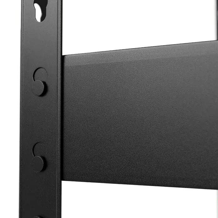 Regalux Schwerlastregal - H x B x T: 180 x 160 x 40 cm, Traglast pro Boden: 265 kg, Anzahl Böden: 5 Stk., Stecken, Anthrazitgrau - Detailaufnahme eines schwarzen Regalsystems, das Robustheit und Funktionalität für Lagerungslösungen verspricht.