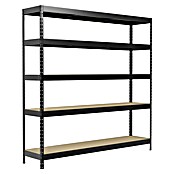 Regalux Regal za velike obremenitve  (V x Š x G: 180 x 180 x 40 cm, Nosilnost na polico: 265 kg, Število polic: 5 kos, Priklop, Antracit) | 1230 - Metallregale | AAFA - Regale | AAF - Regalsysteme | AA - Eisenwaren | A - Eisenwaren | BAUHAUS