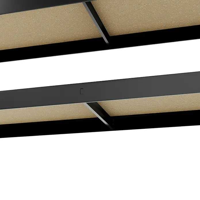 Regalux Schwerlastregal - H x B x T: 180 x 120 x 40 cm, Traglast pro Boden: 210 kg, Anzahl Böden: 5 Stk., Stecken, Schwarz - Die Nahaufnahme zeigt ein modernes Regalsystem in Schwarz mit hellbraunen Einlegeböden, ideal für stilvolle Aufbewahrungslösungen.