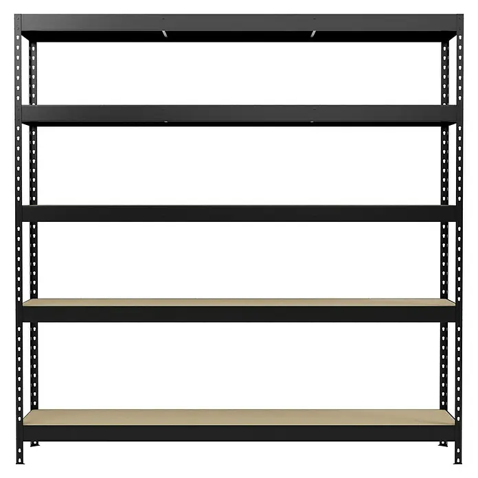 Regalux Schwerlastregal - H x B x T: 180 x 180 x 40 cm, Traglast pro Boden: 265 kg, Anzahl Böden: 5 Stk., Stecken, Anthrazitgrau - Schwarzes Schwerlastregal mit vier Regalböden, ideal für Lagerung und Organisation in Garage oder Keller. Robuste Konstruktion für hohe Belastbarkeit.