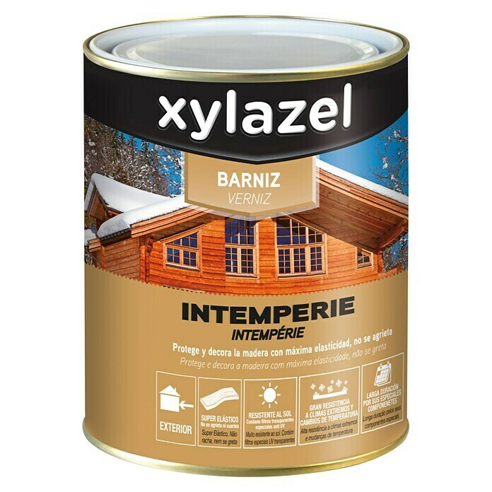 Xylazel Barniz para madera Intemperie (Incoloro, Brillante, 4 l)