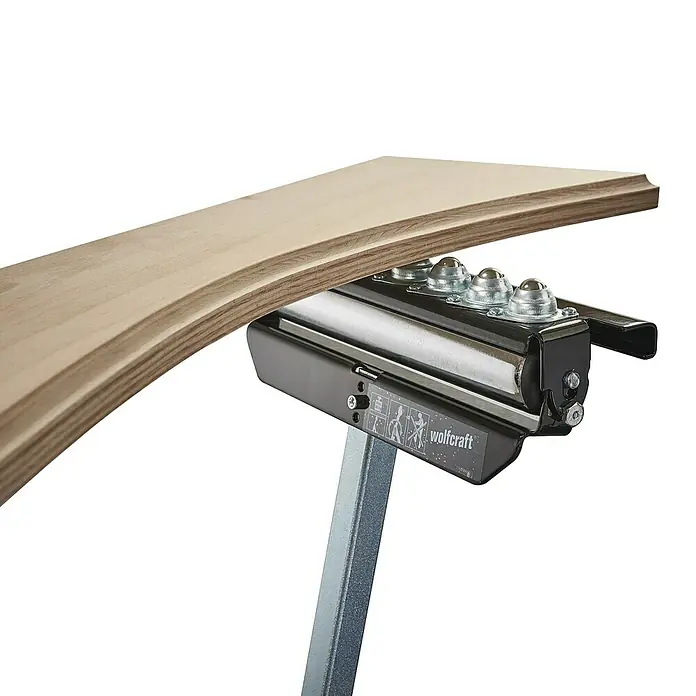 Wolfcraft Multifunktions-Auflagebock - Arbeitshöhe: 630 mm - 1.000 mm, Belastbarkeit: 50 kg - Werkstückauflage Wolfcraft mit Metallrollen für die Holzbearbeitung. Zum leichteren Bearbeiten langer und breiter Werkstücke.