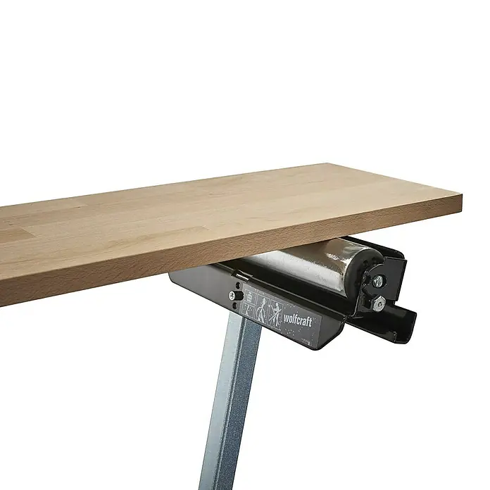 Wolfcraft Multifunktions-Auflagebock - Arbeitshöhe: 630 mm - 1.000 mm, Belastbarkeit: 50 kg - Aufnahme des Wolfcraft Rollenbocks mit höhenverstellbarer Auflage für Werkstücke.