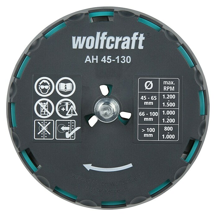 Wolfcraft Lochsäge (Lochdurchmesser: 45 mm - 130 mm, Schnitttiefe: 30 mm (einseitig))