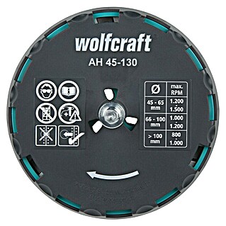 Wolfcraft Lochsäge verstellbar (Arbeitsdurchmesser: 45 mm - 130 mm, Schnitttiefe: 30 mm)