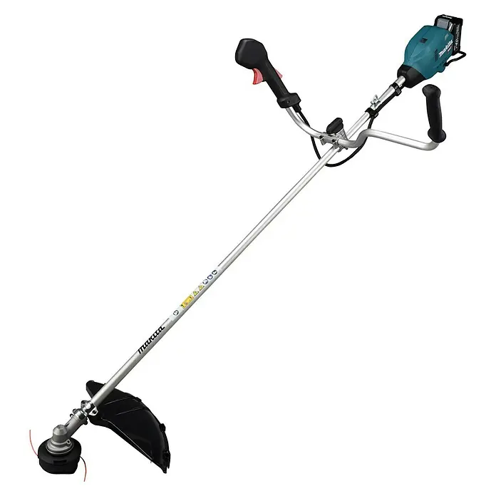 Makita XGT 40V max. Akku-Freischneider UR006GM102 - 40 V, 4 Ah, 1 Akku, Schnittbreite Faden: 43 cm, Schnittbreite Messer: 25,5 cm - Hier ist ein Makita Akku-Rasentrimmer, ideal für die Gartenpflege. Er ist leicht und einfach zu bedienen.