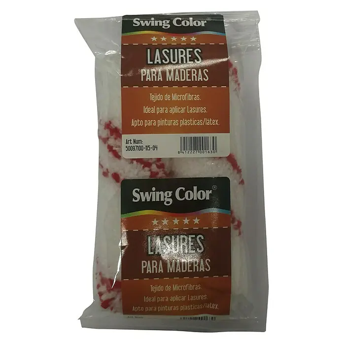 Recambio de rodillos Microfi - Ancho: 10 cm, Diámetro: 1,7 cm - Un paquete de rodillos de lasure para madera Swing Color, ideales para aplicar lasures, aptos para plásticos y látex.