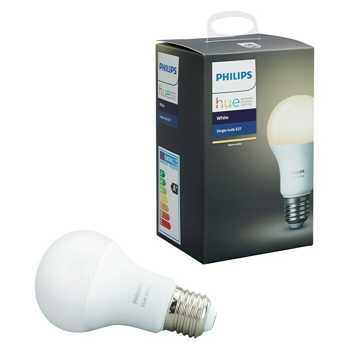 Philips Hue Bombilla LED (9,5 W, E27, Blanco cálido, Intensidad regulable, 1 ud.)