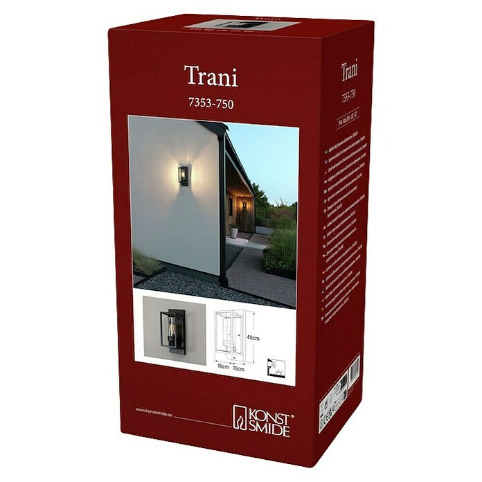 Konstsmide Wandlamp voor buiten Trani (20 W, IP44, E27) | BAUHAUS